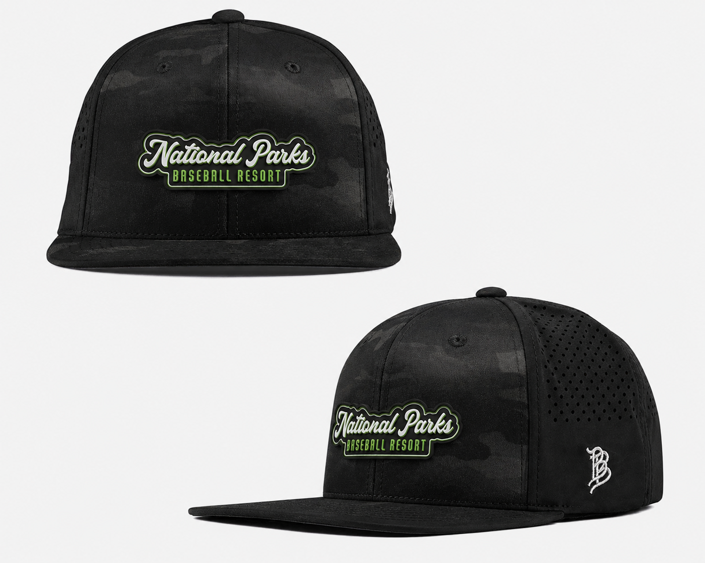 National Parks Baseball Resort Text Logo Hat - Stretch w/ Snap Back
